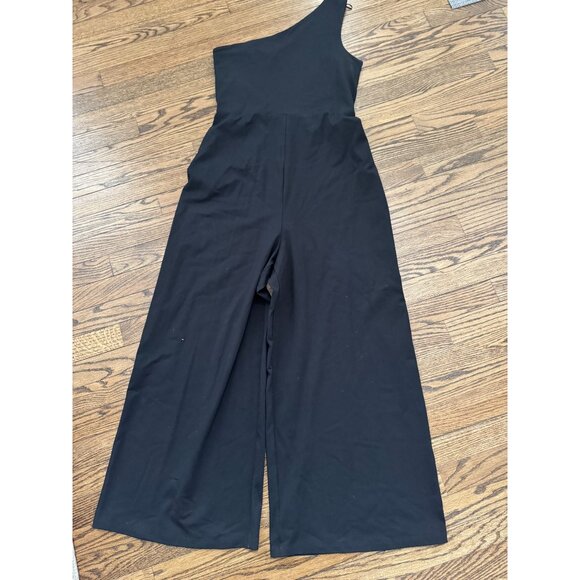 Susana Monaco One Shoulder Wide Leg Sleeveless Jumpsuit Black Size Large - Picture 2 of 4